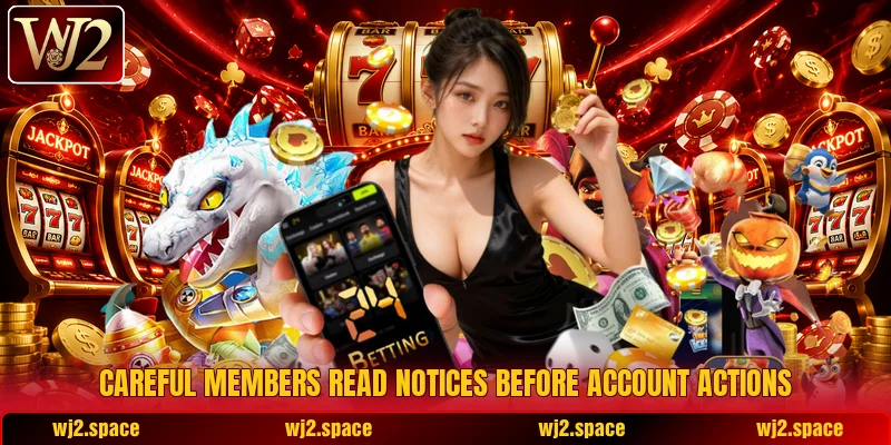 Careful members read notices before account actions Careful members read notices before account actions