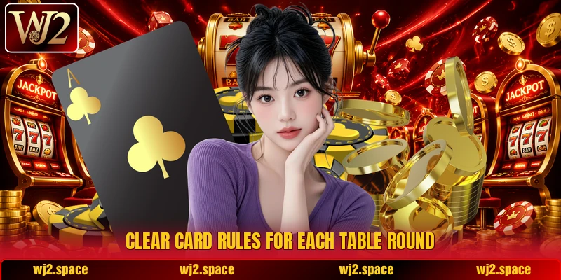 Clear card rules for each table round Clear card rules for each table round