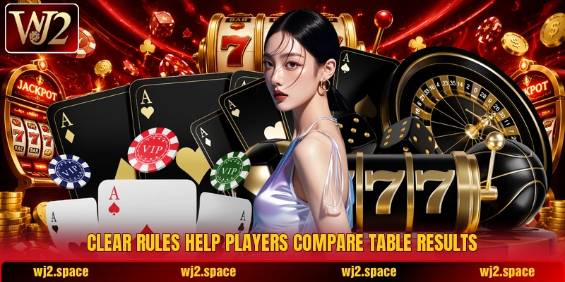Clear rules help players compare table results Clear rules help players compare table results