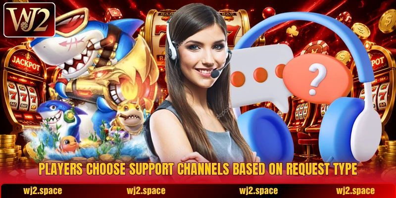 Players choose support channels based on request type Players choose support channels based on request type