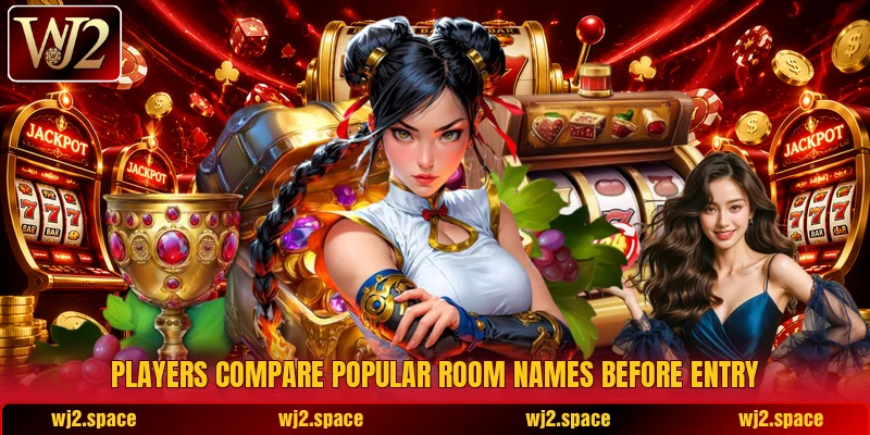 Players compare popular room names before entry Players compare popular room names before entry