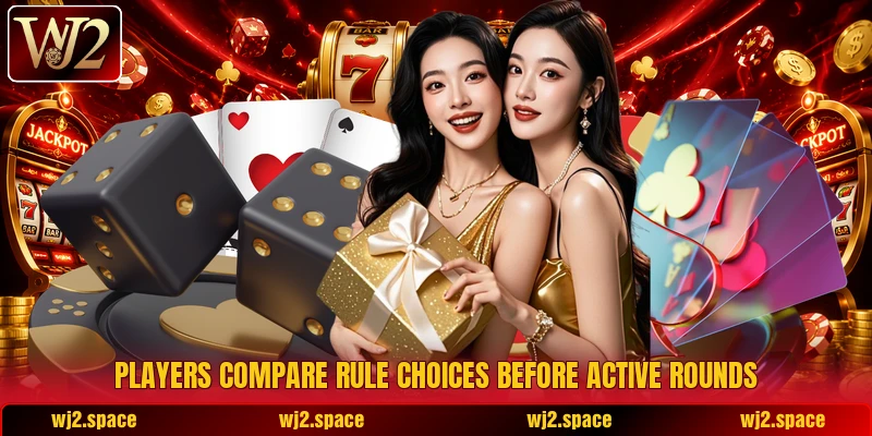 Players compare rule choices before active rounds Players compare rule choices before active rounds
