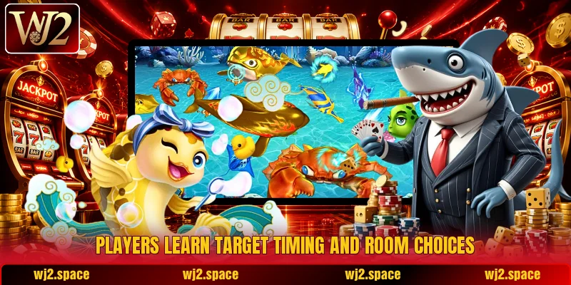 Players learn target timing and room choices Players learn target timing and room choices