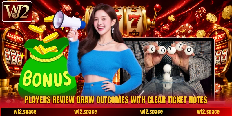 Players review draw outcomes with clear ticket notes Players review draw outcomes with clear ticket notes