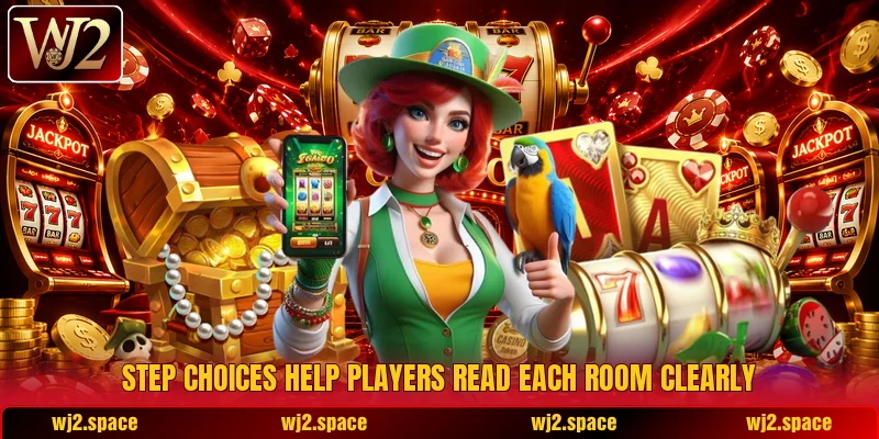 Step choices help players read each room clearly Step choices help players read each room clearly